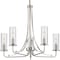 Progress Lighting Riley Collection's Five-Light Brushed Nickel Chandelier P400209-009 - alternate 1